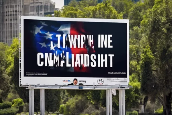 Defaced Billboard Highlights Tensions Amid Israel-Hamas Conflict and Antisemitism Probe on US Campuses