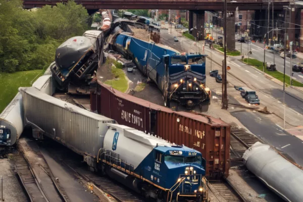 Freight Train Derails onto South Philadelphia Road, Prompting Investigation