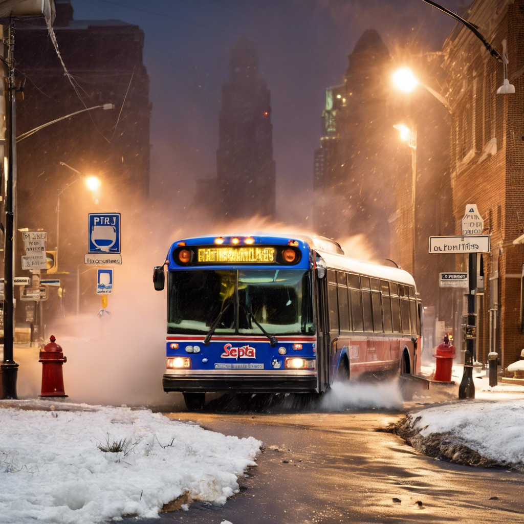 SEPTA Bus Collides with Fire Hydrant in Icy Philadelphia Conditions