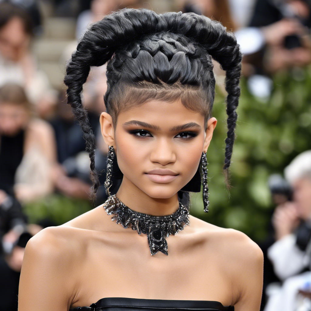 Zendaya Debuts Unexpected Goth Hairstyle at Paris Haute Couture Show